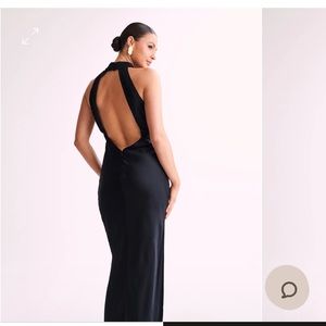 Meshki satin drape dress, extra small black new with tags